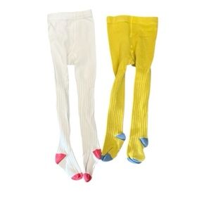 BABY BODEN Bundle of Two Pairs of Footed Tights Girls Size 2-3 Years